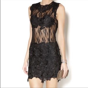 Black Lace Dress With Sheer Mid section